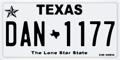 TX license plate DAN1177