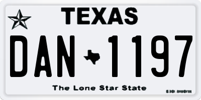 TX license plate DAN1197