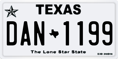 TX license plate DAN1199