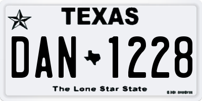 TX license plate DAN1228
