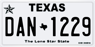 TX license plate DAN1229