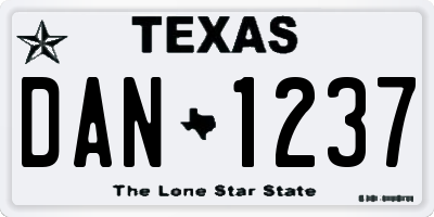 TX license plate DAN1237