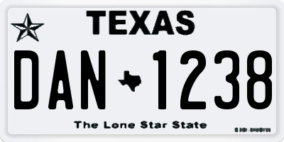 TX license plate DAN1238