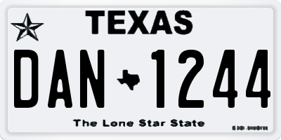 TX license plate DAN1244