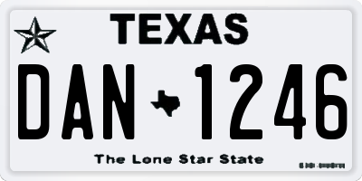TX license plate DAN1246
