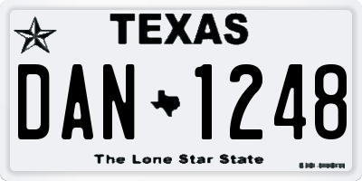 TX license plate DAN1248