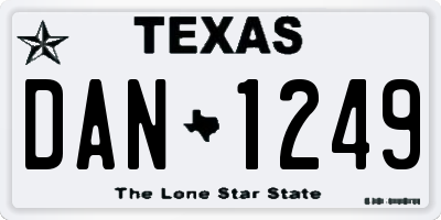 TX license plate DAN1249