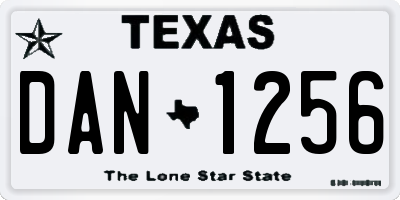 TX license plate DAN1256