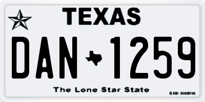 TX license plate DAN1259