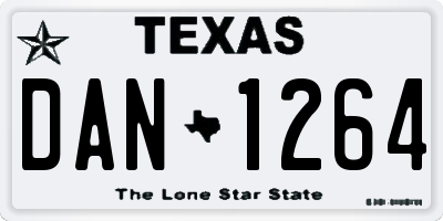 TX license plate DAN1264