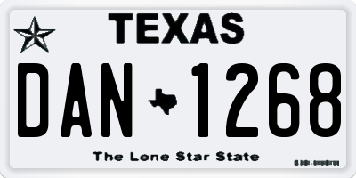 TX license plate DAN1268