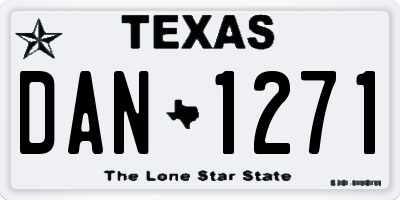 TX license plate DAN1271