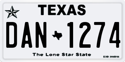 TX license plate DAN1274