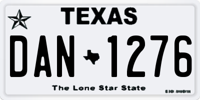 TX license plate DAN1276