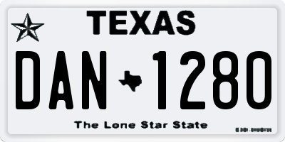TX license plate DAN1280