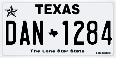 TX license plate DAN1284