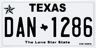 TX license plate DAN1286