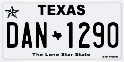 TX license plate DAN1290