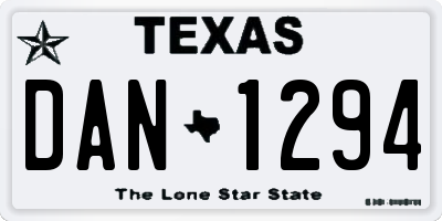 TX license plate DAN1294