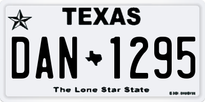 TX license plate DAN1295