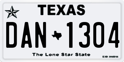 TX license plate DAN1304
