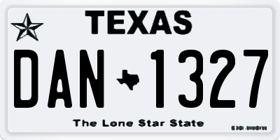 TX license plate DAN1327