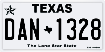 TX license plate DAN1328
