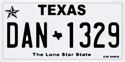 TX license plate DAN1329