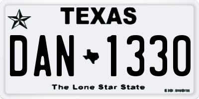 TX license plate DAN1330
