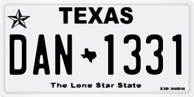 TX license plate DAN1331