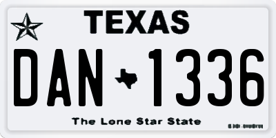 TX license plate DAN1336