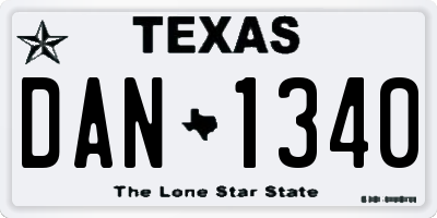 TX license plate DAN1340