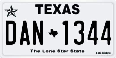 TX license plate DAN1344