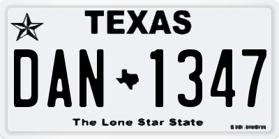 TX license plate DAN1347