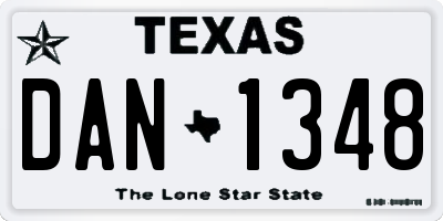 TX license plate DAN1348