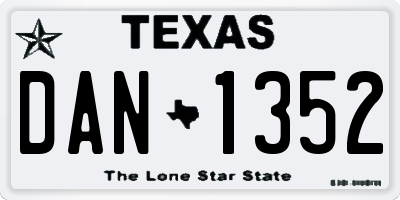 TX license plate DAN1352