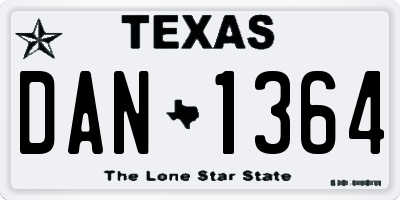 TX license plate DAN1364