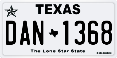 TX license plate DAN1368