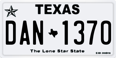 TX license plate DAN1370