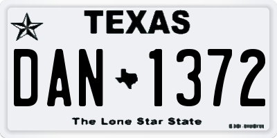 TX license plate DAN1372