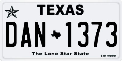 TX license plate DAN1373
