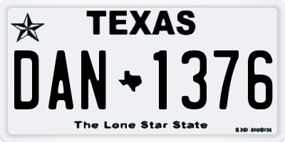 TX license plate DAN1376