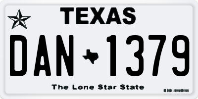 TX license plate DAN1379