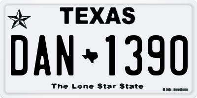 TX license plate DAN1390