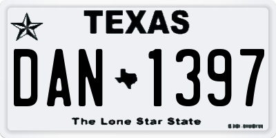TX license plate DAN1397