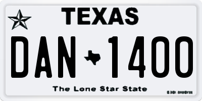 TX license plate DAN1400