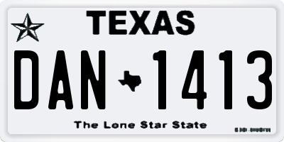 TX license plate DAN1413
