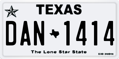 TX license plate DAN1414