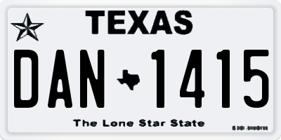 TX license plate DAN1415
