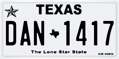 TX license plate DAN1417